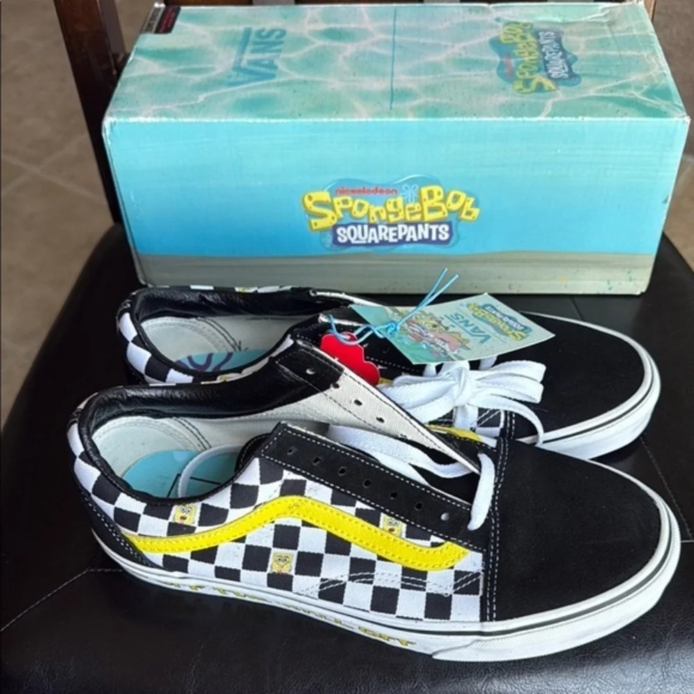 New Vans  Men’s Black and Yellow Checkered Shoes